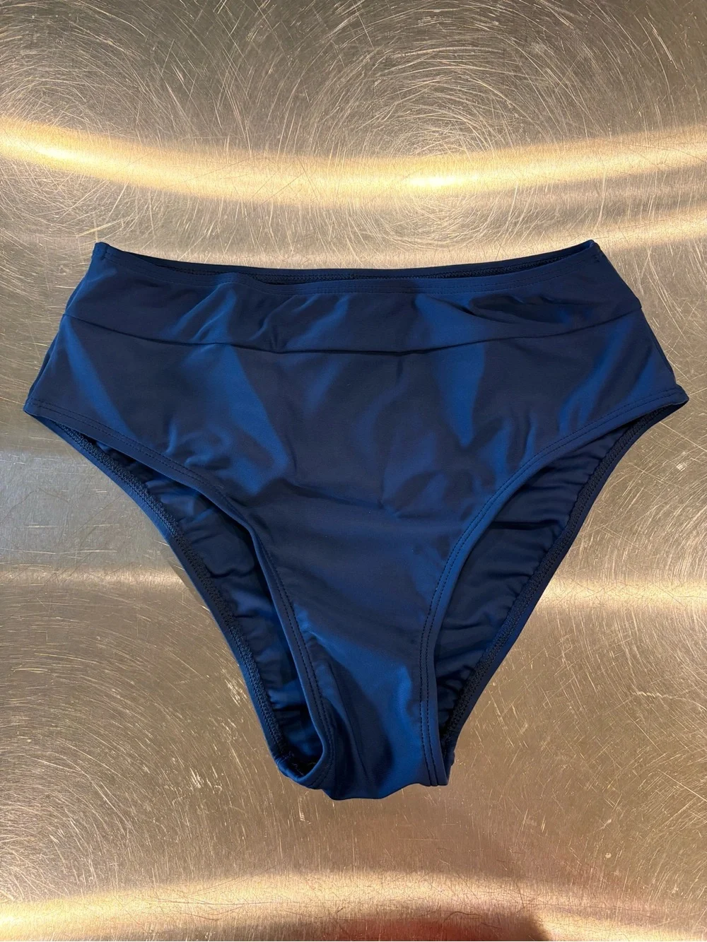 CUPSHE Navy Blue High-Waisted Bikini Bottom XS NWT